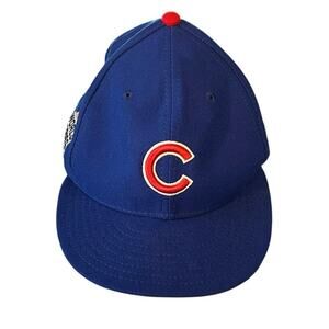New Era 59Fifty Chicago Cubs 2016 World Series Fitted Baseball Cap Sz 7 3/8